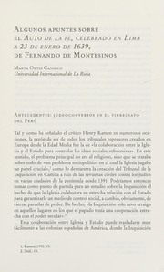 Auto de la fe, celebrado en Lima a 23 de enero de 1639 / Fernando de Montesinos ; edicion critica de Marta Ortiz Canseco ; coordinacion de Esperanza Lopez Parada.