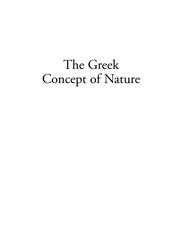 The Greek concept of nature / Gerard Naddaf.