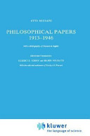 Philosophical papers, 1913-1946 / Otto Neurath ; with a bibliography of Neurath in English ; edited and translated by Robert S. Cohen and Marie Neurath, with the editorial assistance of Carolyn R. Fawcett.