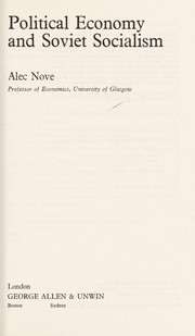 Political economy and Soviet socialism / Alec Nove.