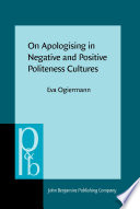 On apologising in negative and positive politeness cultures /