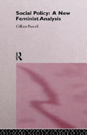 Social policy : a new feminist analysis / Gillian Pascall.