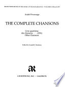 Livre quatrième des chansons-- (1591) ; Other chansons /