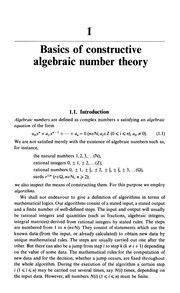 Algorithmic algebraic number theory /