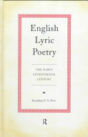 English lyric poetry : the early seventeenth century /