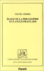 Eloge de la philosophie en langue française /