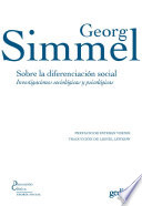 Sobre la diferenciacion social : investigaciones sociologicas y psicologicas /