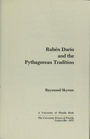 Rubén Darío and the Pythagorean tradition /