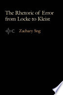 The rhetoric of error from Locke to Kleist /