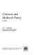 Criticism and medieval poetry /