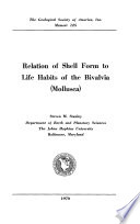 Relation of shell form to life habits of the Bivalvia (Mollusca) /