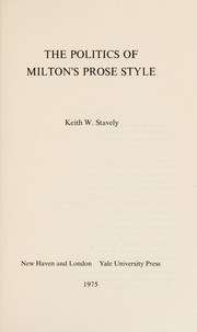 The politics of Milton's prose style.