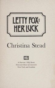 Letty Fox : her luck /