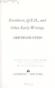 Fernhurst, Q.E.D., and other early writings.