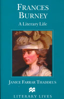 Frances Burney : a literary life /