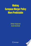 Making European merger policy more predictable /