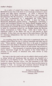 Men of color at the Battle of Monmouth, June 28, 1778 : the role of African Americans and native Americans at Monmouth : containing a brief history of these men of color and a presentation of nearly two hundred names and identifications / by Richard S. Walling.