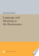 Language and meaning in the Renaissance /