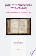 John the Physician's Therapeutics : a medical handbook in vernacular Greek /